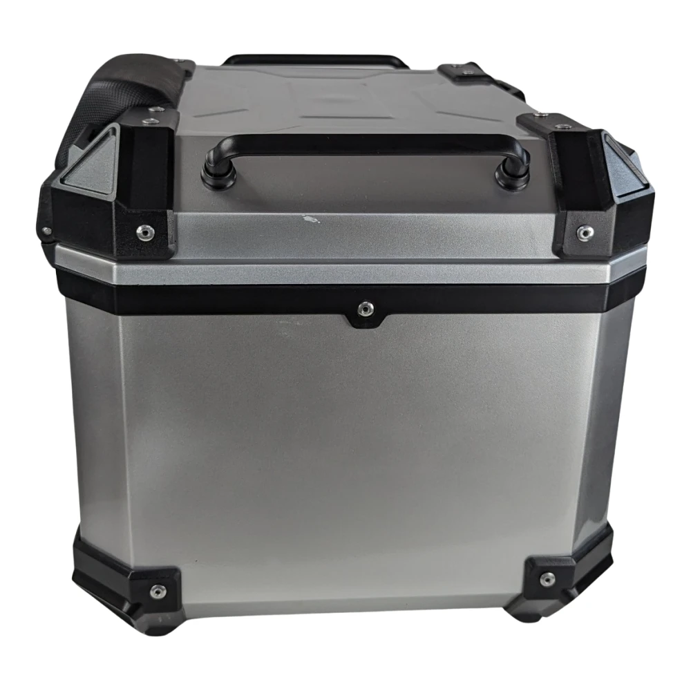 Top case universal moto 45L argintiu - cutie pătrată pentru 1 cască