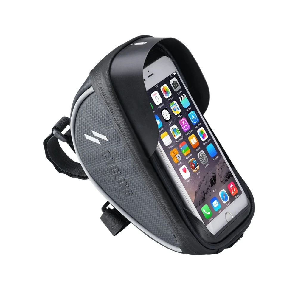 Geantă suport telefon bicicletă cu touchscreen și vizieră solară 0.5L