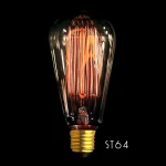 Bec filament Edison vintage ST64 E27 40W pentru decor industrial
