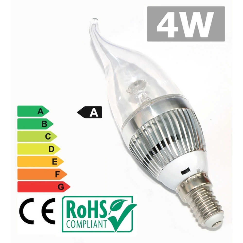 Bec LED E14 4W 6500K lumină albă puternică, consum redus