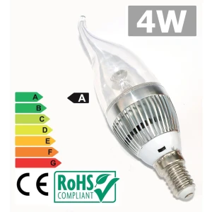 Bec LED E14 4W 6500K lumină albă puternică, consum redus