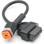 Cablu adaptor Harley Davidson OBD1 6 pini la OBDII 16 pini pentru diagnoză