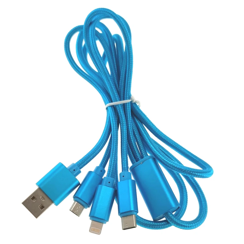 Cablu încărcare 3 în 1 Micro USB Type C Lightning 1.2m pentru încărcare rapidă