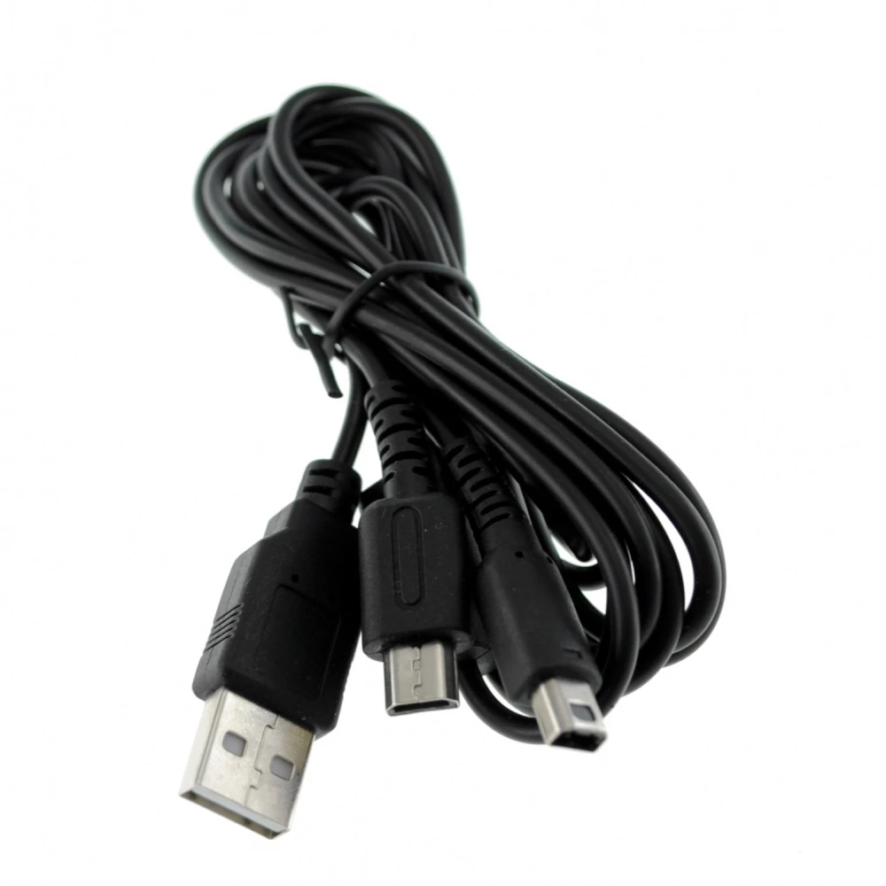 Cablu încărcare USB dual compatibil cu NDSLITE, NDSI, DSI XL și 3DS