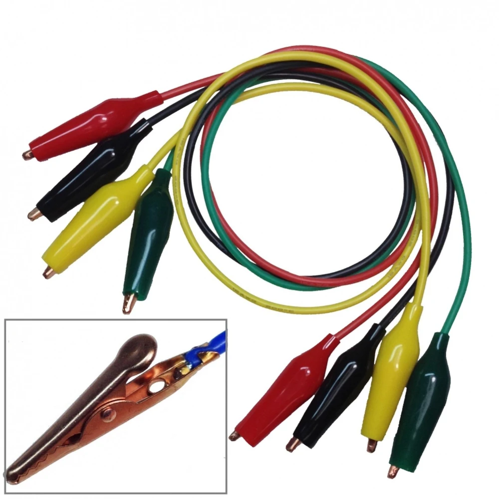 Cable cocodrilo a cocodrilo AWG16 55cm para equipos de medición