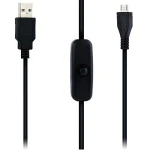 Cablu cu întrerupător USB A la Micro USB pentru Raspberry Pi 1m negru