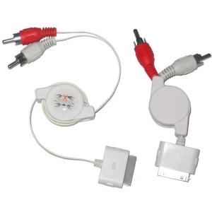 Cablu stereo pentru iPod, iPhone, iPad retractabil compatibil Dock Connector