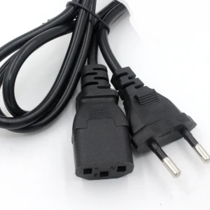 Cablu de alimentare 1,2m cu mufă plată 2 pini și conector C13 drept pentru PC