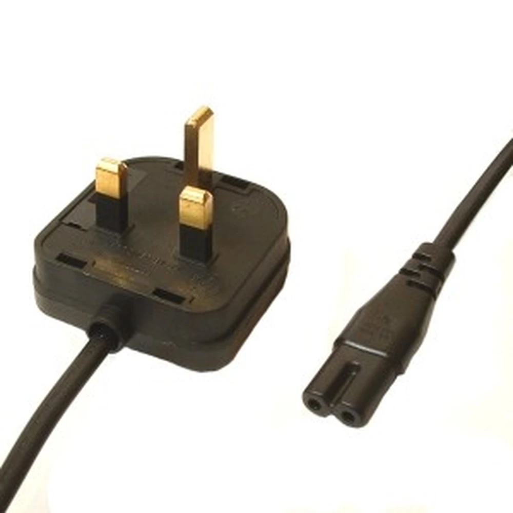 Cablu de Alimentare C5 Cloverleaf To UK cu Conector cu Siguranță și Împământare
