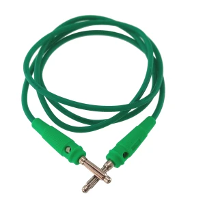 Cablu de test banana tata-tata 4mm 1m verde 14AWG din silicon flexibil