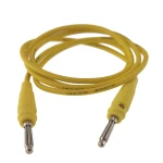 Cablu de test banana tata-tata 4mm galben 14AWG din silicon