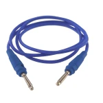 Cablu de test banana tată-tată 4mm albastru 14AWG din silicon Amass