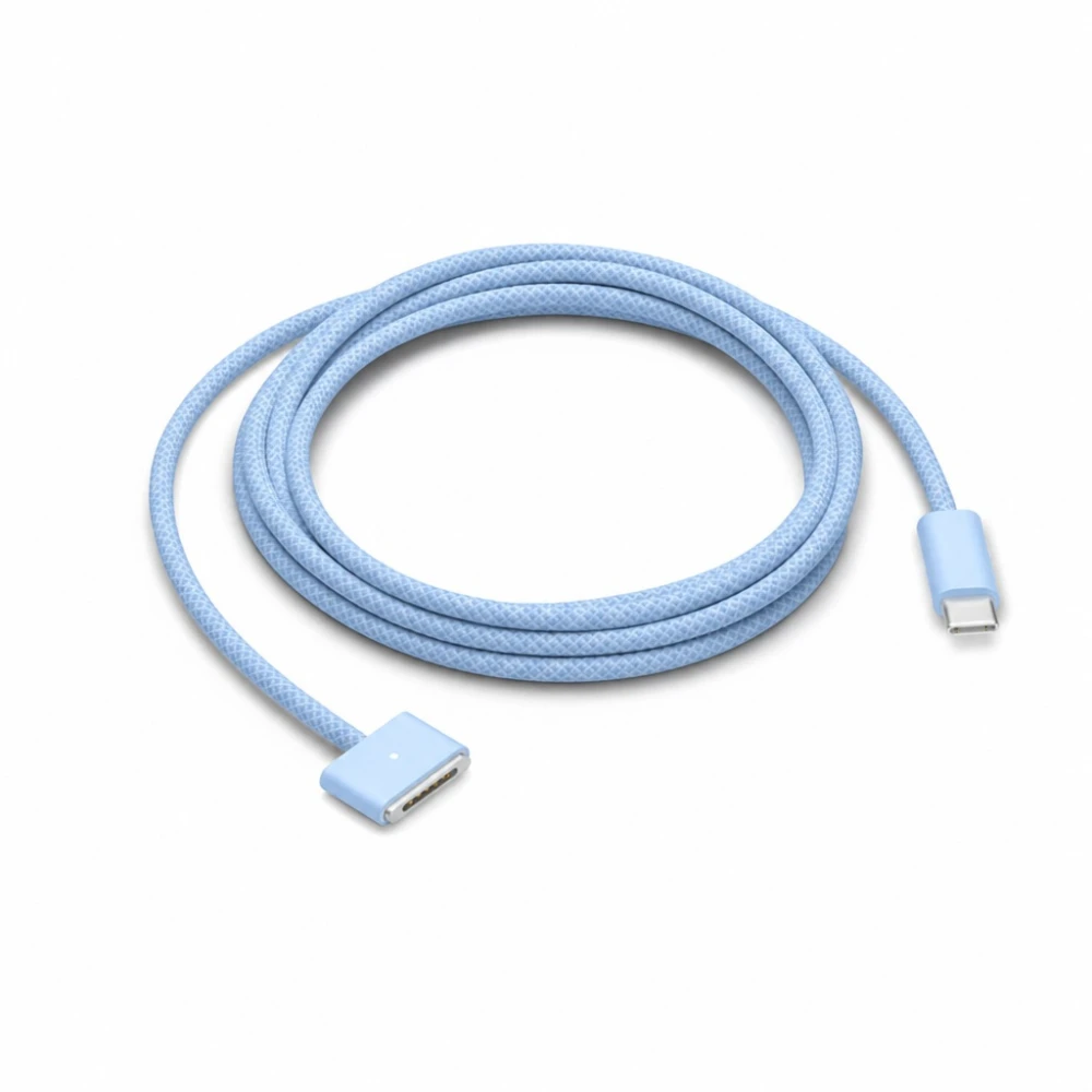 Cablu USB-C la MagSafe 3 140W pentru MacBook Pro și Air - 2 m împletit, Sky Blue