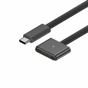 Cablu USB-C la MagSafe 3 140W pentru MacBook Pro și Air - 2 m împletit, Space Grey
