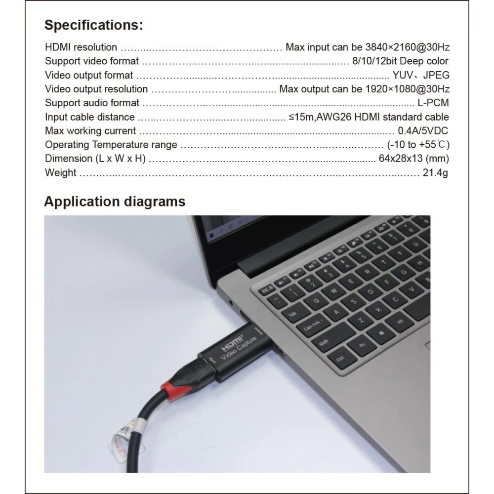 Captură video HDMI USB 1080P pentru streaming, jocuri și videoconferințe