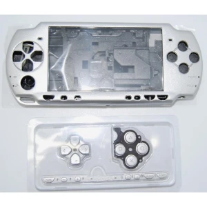Carcasă completă PSP 2000 slim argintie cu butoane incluse pentru reparații
