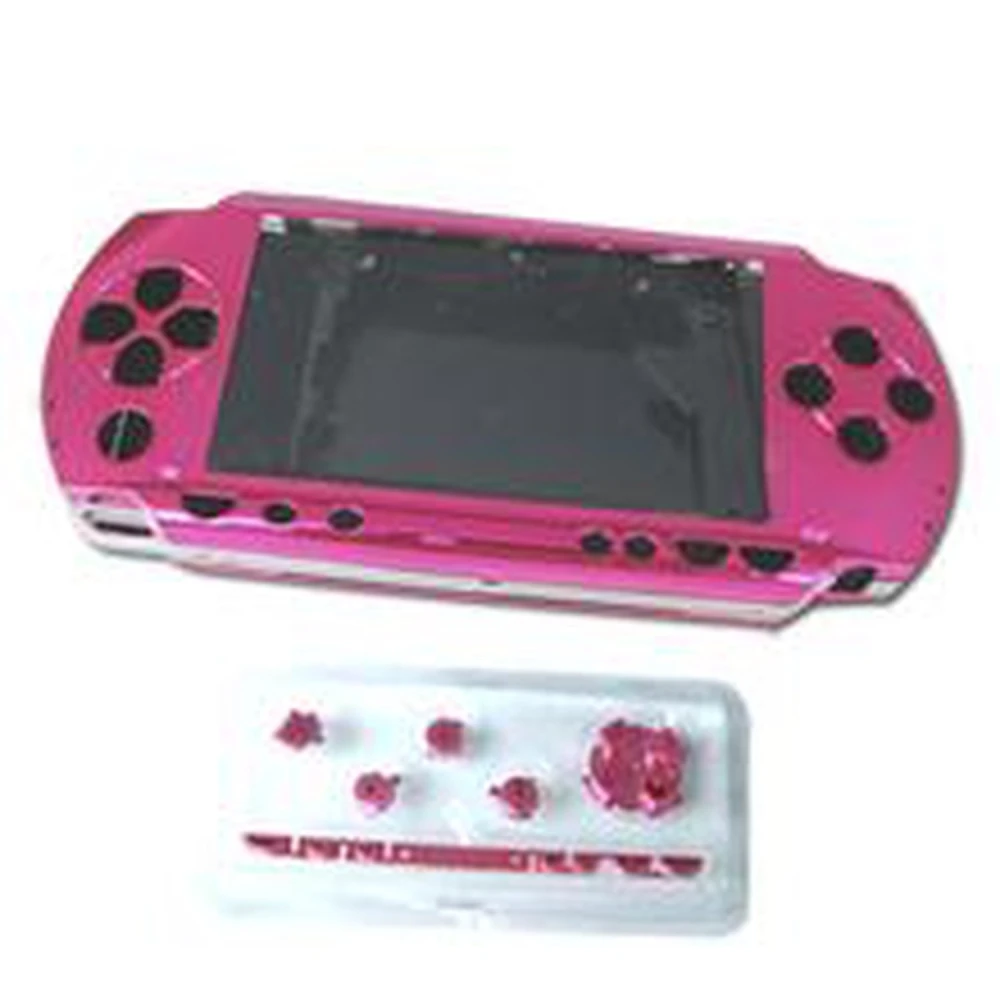Carcasă completă PSP roz cu butoane pentru reparare și personalizare