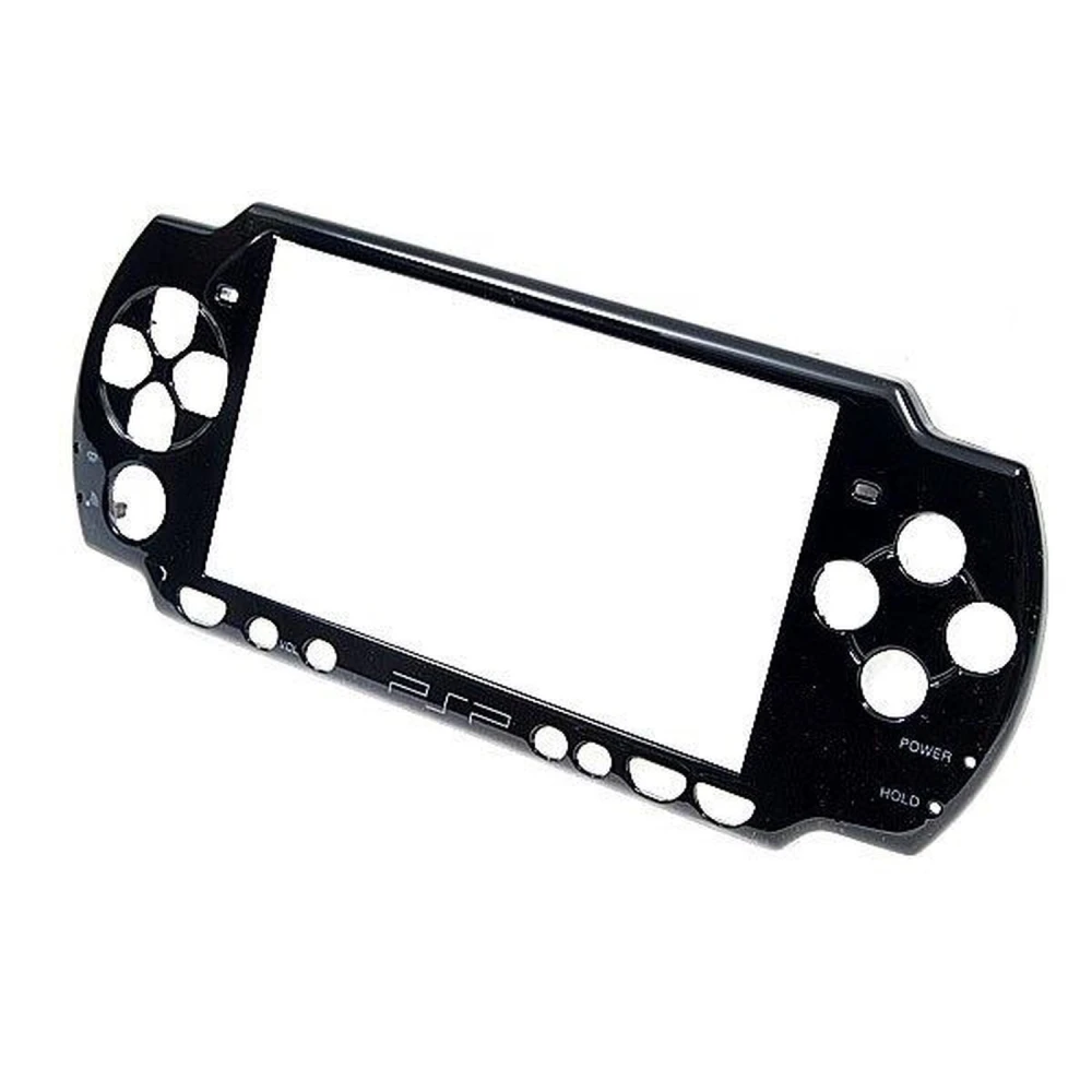Carcasă frontală PSP2000 slim neagră - piesă originală pentru reparație