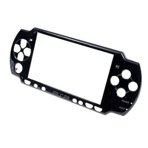 Carcasă frontală PSP2000 slim neagră - piesă originală pentru reparație