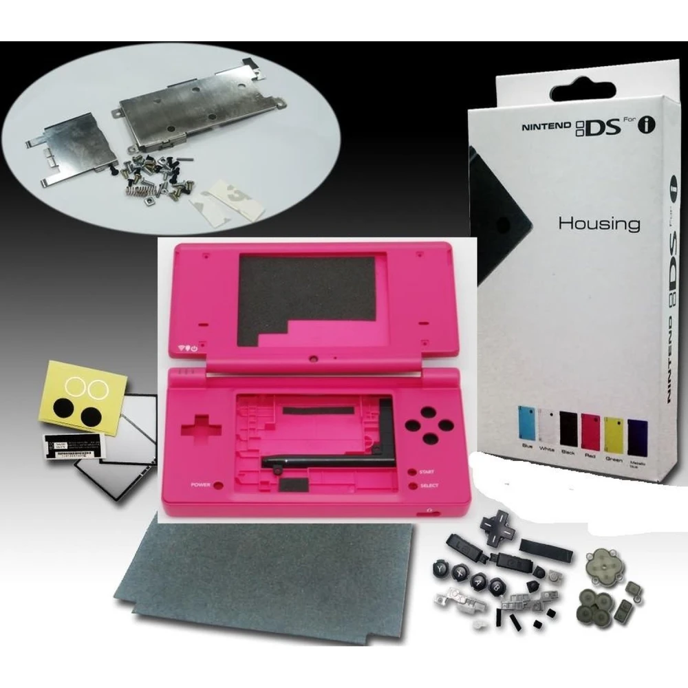 Carcasă Nintendo DSi roz - set complet cu butoane și șuruburi