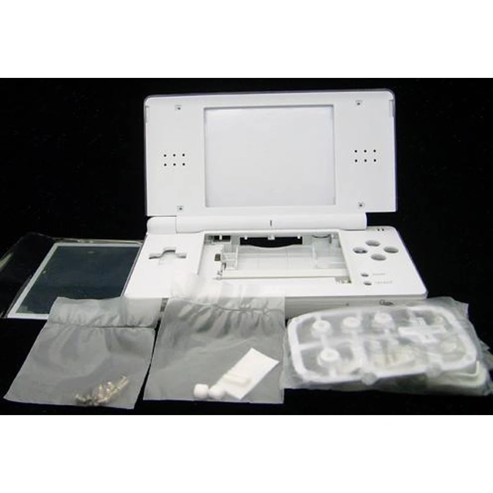 Carcasă de schimb Nintendo DS Lite albă cu butoane și accesorii complete