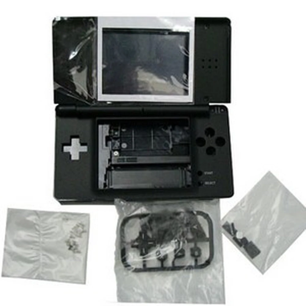 Carcasă de schimb Nintendo DS Lite neagră pentru reparații și tuning