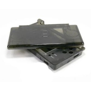 Carcasă de schimb Nintendo DS Lite neagră transparentă cu butoane și șuruburi