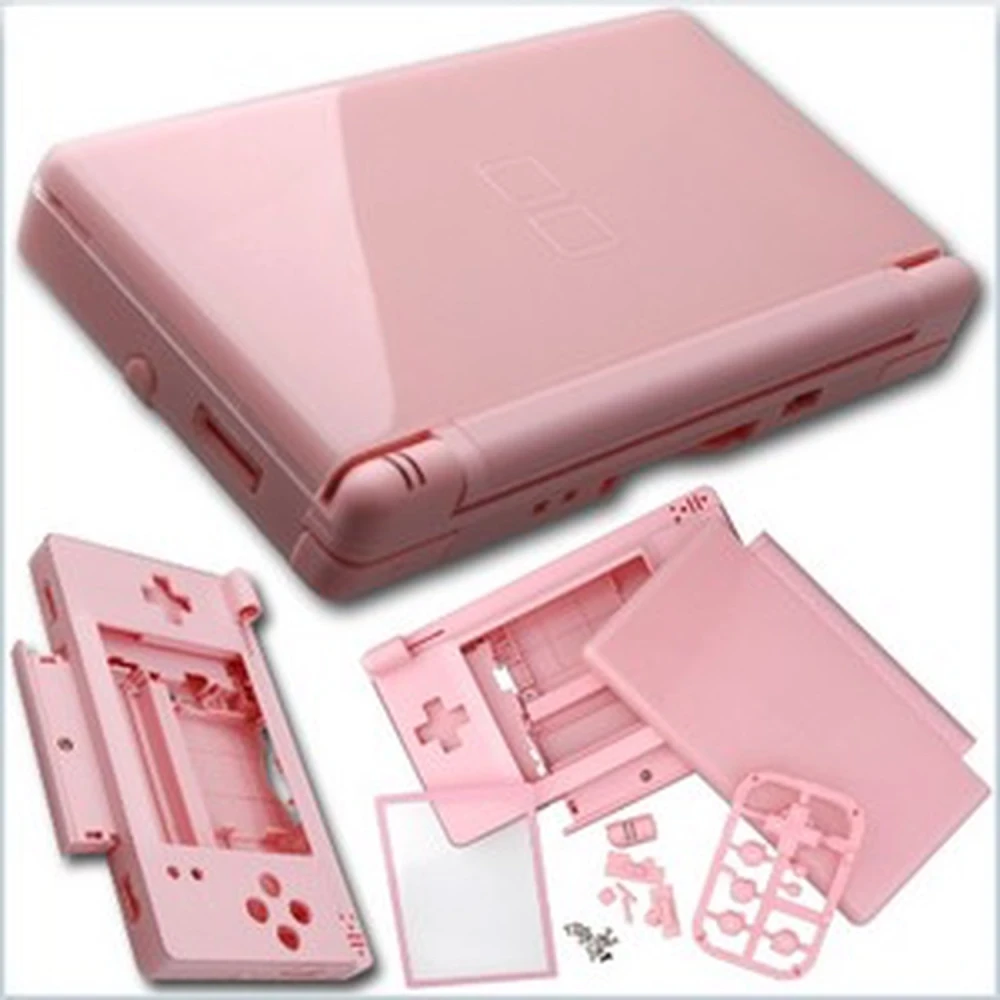 Carcasă de schimb Nintendo DS Lite roz pentru înlocuire completă și personalizare