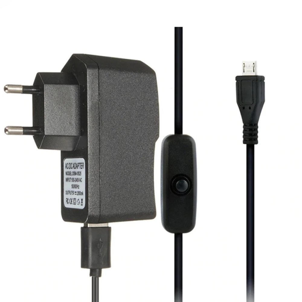 Incarcator Micro USB pentru Raspberry Pi 3 cu cablu si intrerupator 5V 2.5A