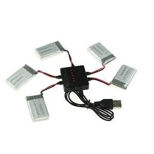 Încărcător USB pentru 5 baterii simultane pentru quadcopterul Syma X5C și modele compatibile