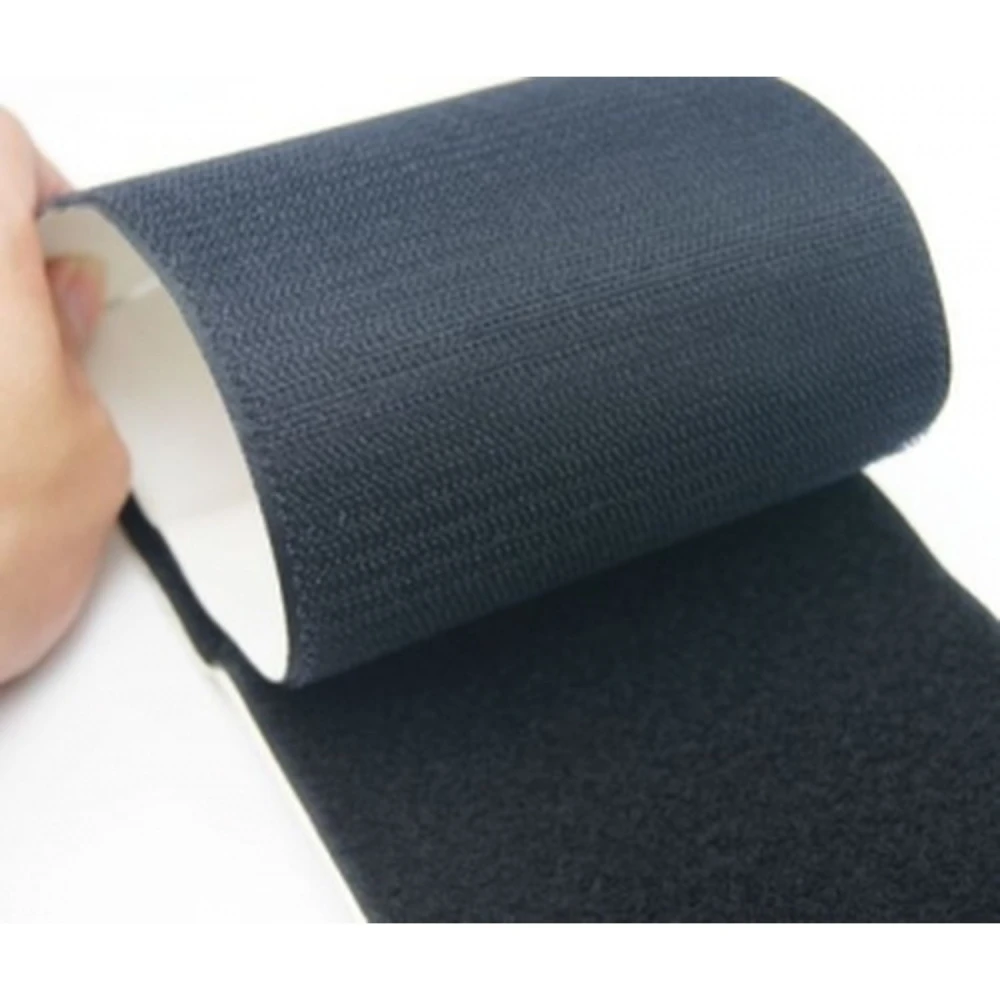 Bandă Velcro adezivă 80mm neagră cu adeziv pe spate - 1 metru (arici și buclă)