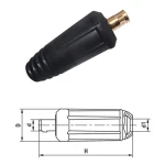Conector aerian macho 10-25 pentru cablu de sudură 160-200A de Mlink