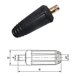 Conector aerian macho 50-70 pentru cablu sudură 400A de Mlink