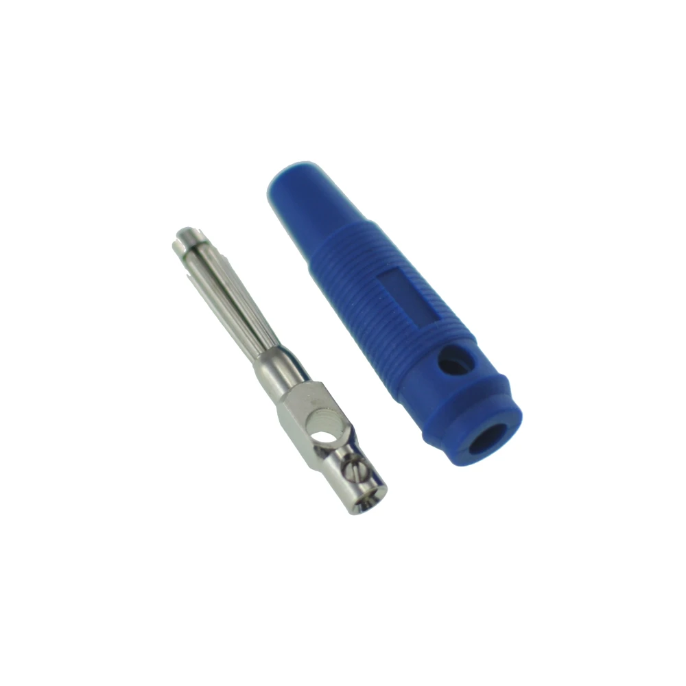 Conector banana 4mm albastru BP4526 pentru cabluri de masura si multimetre