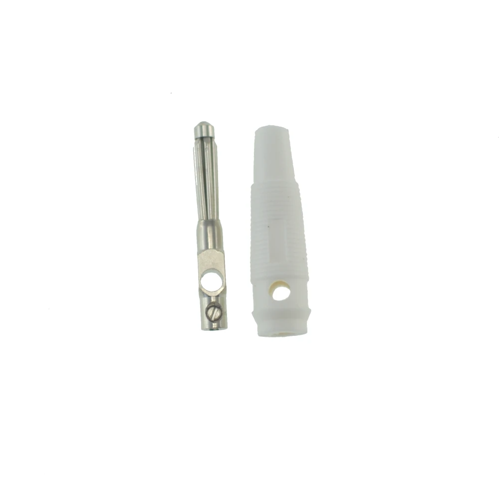 Conector banana 4mm alb BP4526 pentru cabluri personalizate Satkit