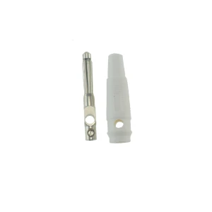 Conector banana 4mm alb BP4526 pentru cabluri personalizate Satkit