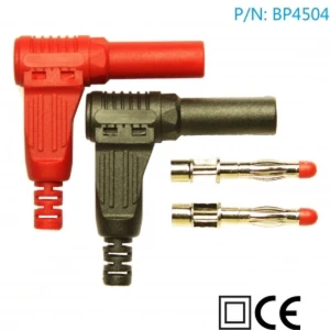 Conector banana tata 4mm 90 grade BP4504 (1 rosu si 1 negru) Amass