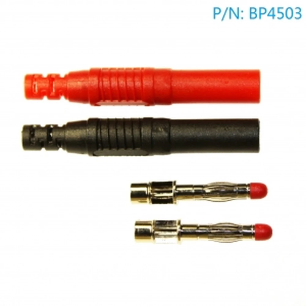 Conector banana tată 4mm drept BP4503 cu 1 roșu și 1 negru