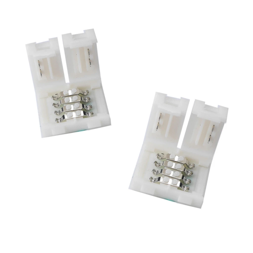 Conector clip LED 4 pini 10mm 5050 RGB pentru benzi LED