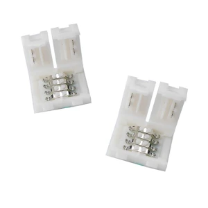 Conector clip LED 4 pini 10mm 5050 RGB pentru benzi LED
