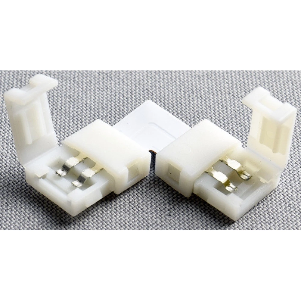 Conector LED în formă L 2 pini 10mm 5050 pentru benzi LED YourLed