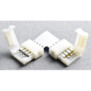 Conector LED în formă de L 4 pini 10mm 5050 RGB pentru benzi LED YourLed