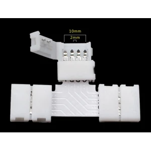 Conector LED în formă de T 4 pini 10mm 5050 RGB pentru benzi LED YourLed