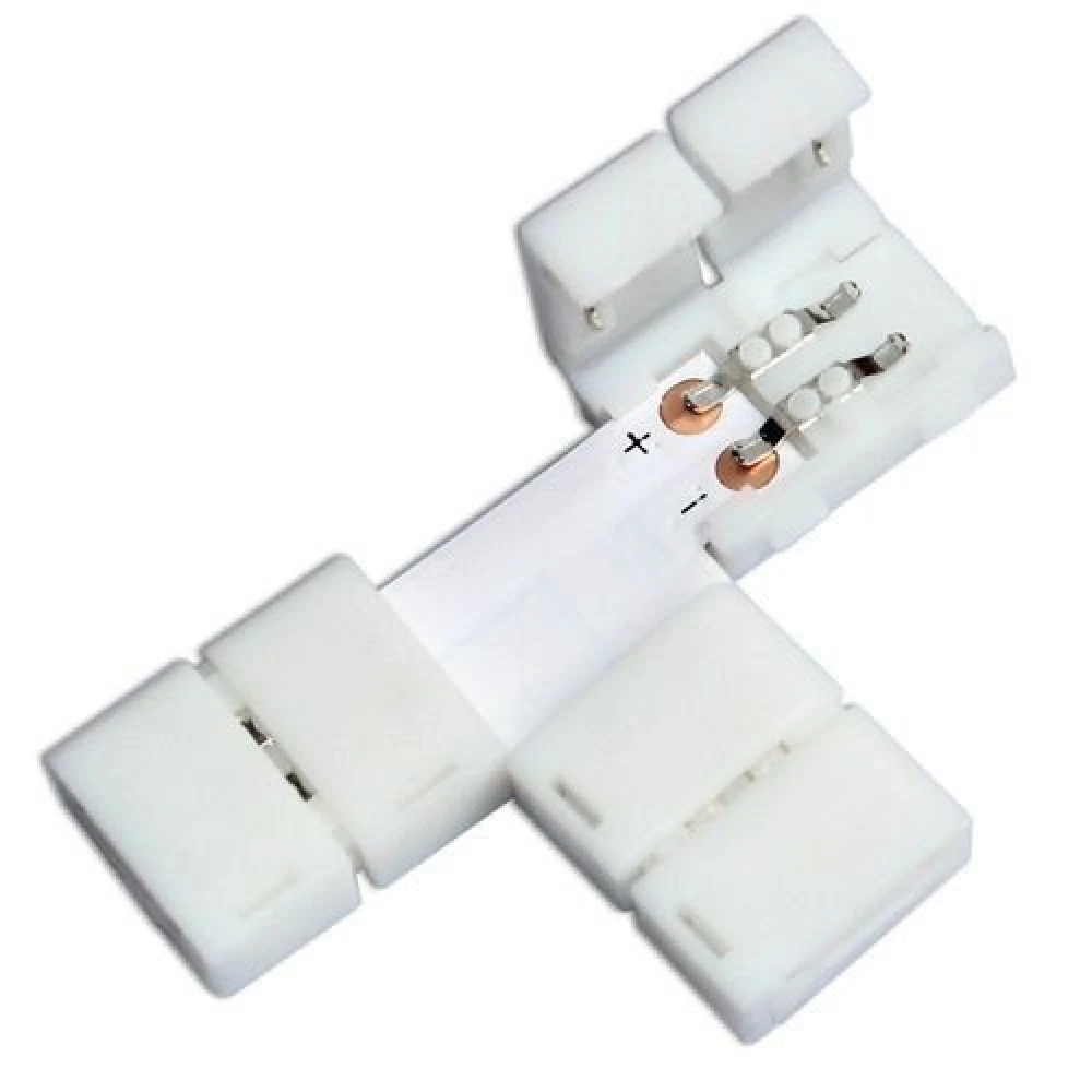 Conectori LED tip T cu clips 10mm 2 pini 5050/5630 RGB