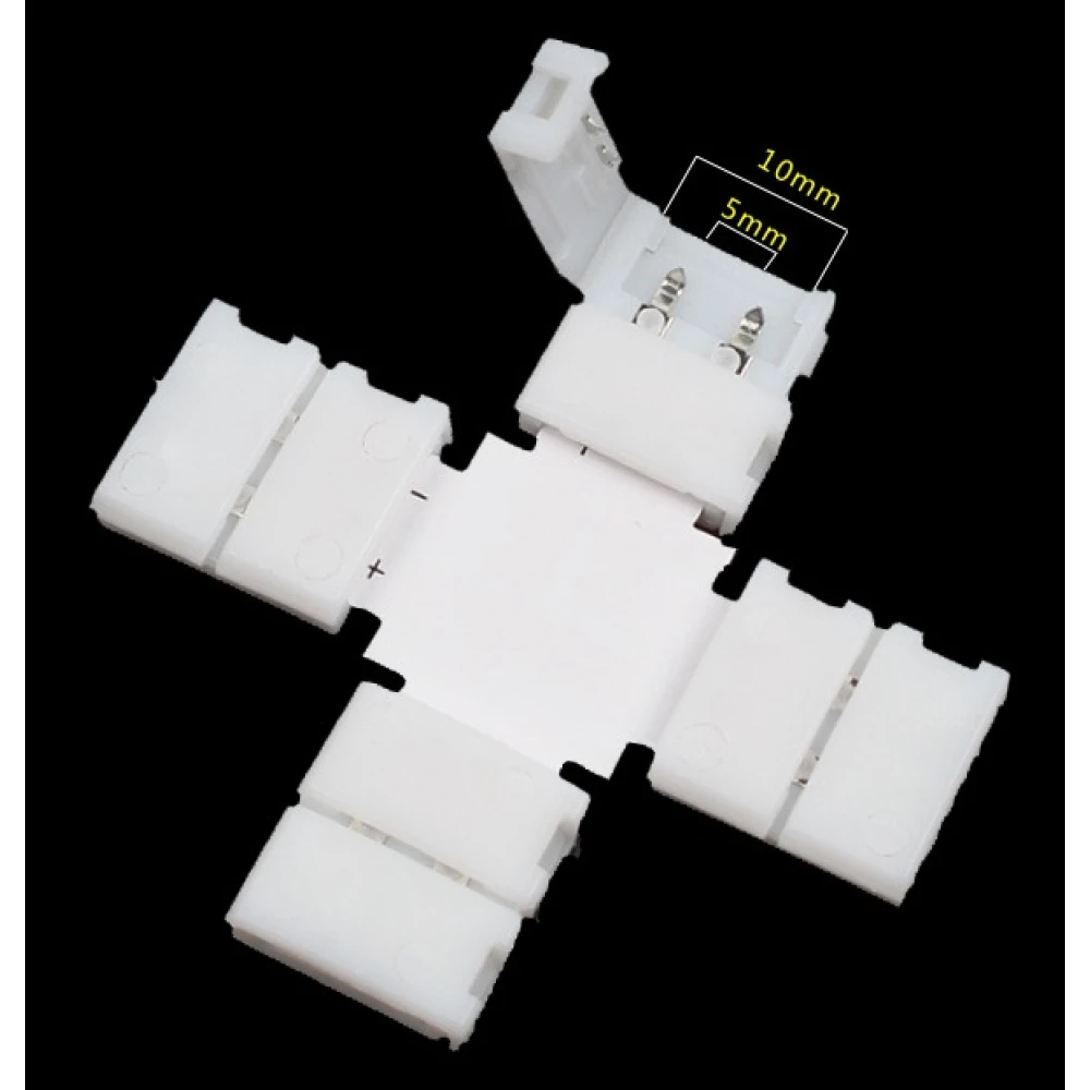 Conectori clip LED X 10mm 2 pini 5050 RGB pentru benzi LED