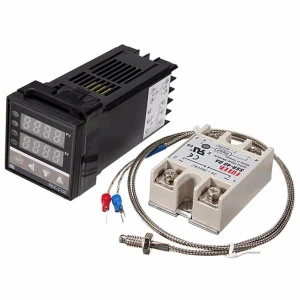 Controler digital de temperatură Rex C100 cu SSR 40A și sondă K termocuplu 0-400º