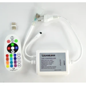 YourLed Controler bandă LED RGB 220V cu dimmer și telecomandă IR 24 butoane