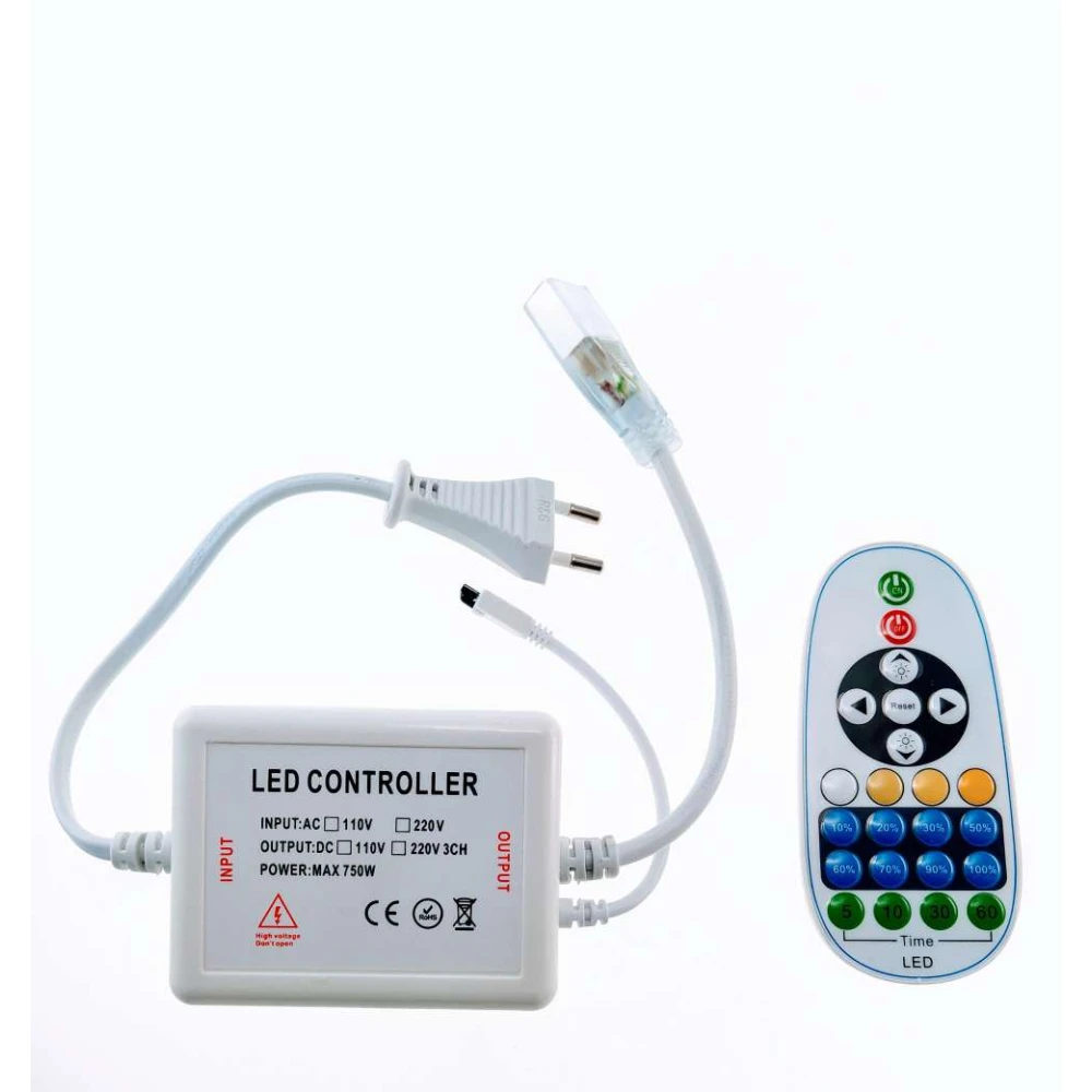Dimmer pentru bandă LED 220V cu telecomandă și regulator de intensitate