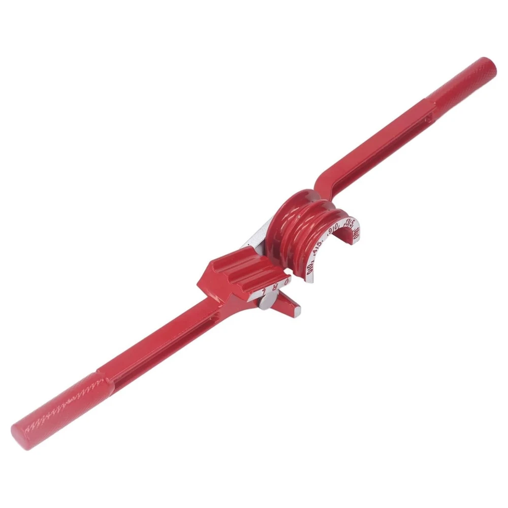 Dobladora CT-369M mostrando indicador de ángulo calibrado en rojo