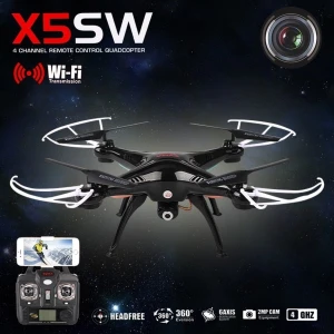 Drone Syma X5SW cu cameră HD și wifi - Quadcopter negru 4CH 6Axis Gyro